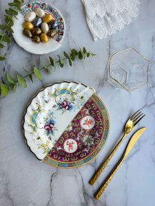 Seletti Hybrid Десертная тарелка Eudossia, диаметр - 20 см, цвет - белый, сиреневый