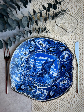 Seletti Classics on Acid Тарелка для основного блюда Maastricht Ship, диаметр - 28 см, белый, синий