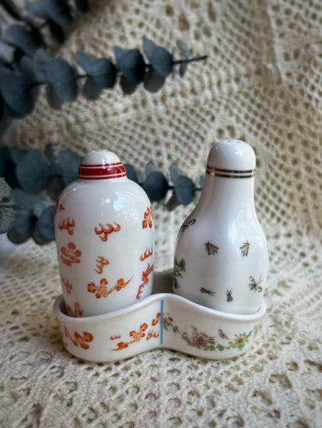 Seletti Hybrid Thea Фарфоровый набор для специй (солонка и перечница), цвет - белый, разноцветный