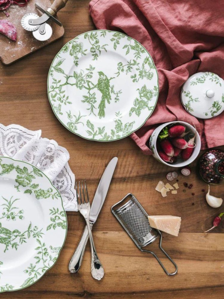 Bernardaud Albertine Десертная тарелка, диаметр - 21 см, цвет - белый, зеленый