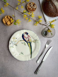 Gien Grands Oiseaux Десертная тарелка с рисунком Faisan Lady Amherst (Фазан Леди), диаметр - 26,3 см