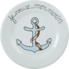 Gien La Prestic Ouiston Десертная тарелка с рисунком Je veux mon marin (Якорь), диаметр - 22 см
