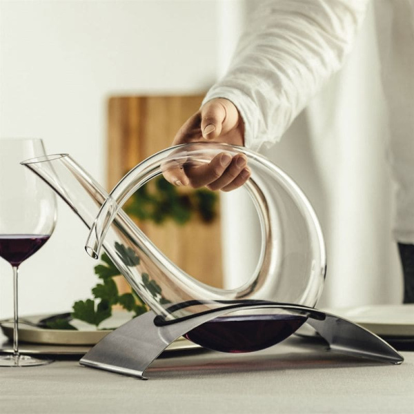 Eisch Duck decanter No Drop Декантер на стальной подставке, 750 мл, прозрачный