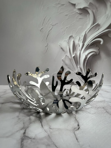 Alessi Mediterraneo Металлическое блюдо для фруктов, размеры: 25х25х9h см, полированная сталь