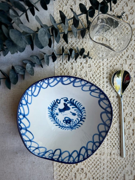 Seletti Classics on Acid Салатник Pajaro, размеры: 18,7х17,2х7,2 см, цвет - белый, синий