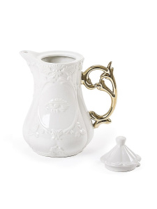 Seletti I-Wares Фарфоровый заварочный чайник, размеры: 13х13х23h см, цвет - белый, золотой