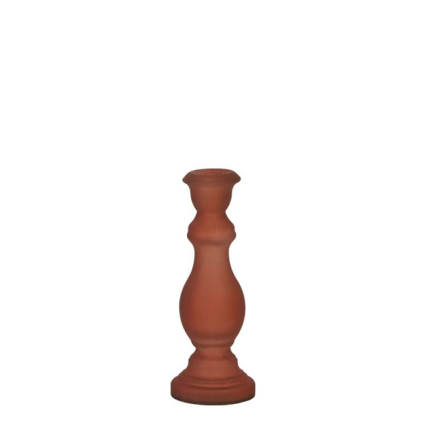 Light&Living Calella Стеклянный подсвечник, 7,5х20 см, терракотовый