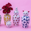 Seletti Le Canopie Декоративная ваза с крышкой Lula, размеры: 17,5х17,5х36,5 см, белый, розовый