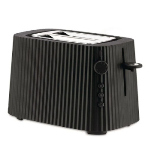 Alessi Plisse Электрический тостер, размеры: 34х18,5х25h, цвет - черный матовый