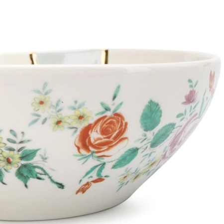 Seletti Kintsugi Салатник, 19х19х7,2 см, белый/разноцветный/золотой