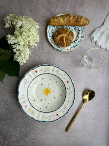 Bitossi Home Passion Fruit Суповая тарелка с декором Stella (звезда), диаметр - 23 см