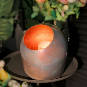 DekoCandle Металлический подсвечник, 20,5х21 см, состаренный серебряный/золотой