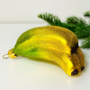 Impuls Banana Bunch Стеклянная елочная игрушка ручной работы Бананы, высота - 8 см
