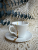 Seletti Kintsugi Фарфоровая кофейная пара для эспрессо, цвет - белый, синий, золотой