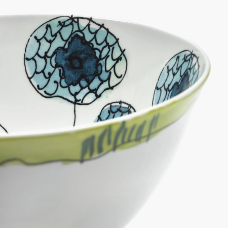 Serax Marni Midnight Flowers Салатник с рисунком Anemone Vaniglia, диаметр - 22 см, объем - 2 л