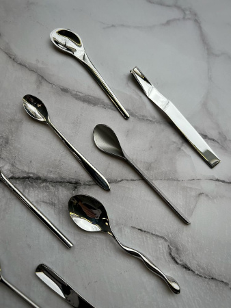 Alessi Il Caffe Набор из 8 кофейных ложек, нержавеющая сталь с зеркальной полировкой