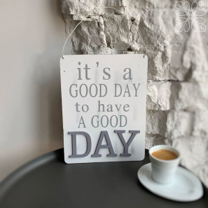 Boltze Металлическая табличка, 24 см, белый/серый