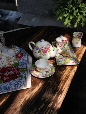 Gien Millefleurs Прямоугольная тарелка для кекса, размеры: 36х15,5 см, цвет - белый, разноцветный