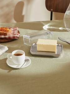 Alessi Butter dish Масленка со стеклянной крышкой, размеры: 16,5х11,5х7h см, цвет - прозрачный