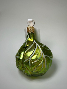 Kruzel Стеклянная елочная игрушка ручной работы Капуста брюссельская - 7 см