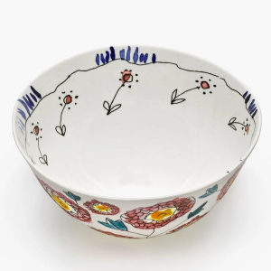 Serax Marni Midnight Flowers Салатник с рисунком Anemone Milk MF, диаметр - 25 см, объем - 2,5 л