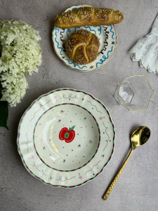 Bitossi Home Passion Fruit Суповая тарелка с декором Mela (яблоко), диаметр - 23 см