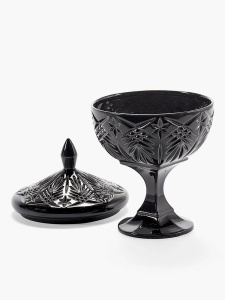 Serax Black Josephine Фарфоровая конфетница с крышкой, размеры: 15х15х24h см, цвет - черный