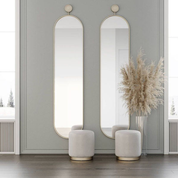 KOZA HOME Soft Geometry Зеркало с подсветкой, размеры: 50х3х197h см, цвет - латунь