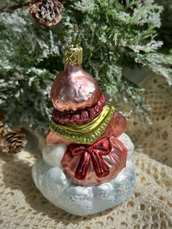 Inge Glas Стеклянная елочная игрушка Госпожа Метелица, размер - 12,5 см