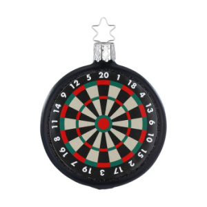 Inge Glas Стеклянная елочная игрушка Мишень для дротиков, размер - 8 см