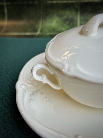 Gien Rocaille blanc Набор из 2-х пиал с крышкой для супа, объем - 190 мл, цвет - белый