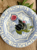 Gien Oiseaux Bleu Fruits Тарелка для закусок и канапе с рисунком Figues (Инжир), диаметр - 16,5 см