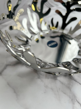 Alessi Mediterraneo Металлическое блюдо для фруктов, размеры: 25х25х9h см, полированная сталь