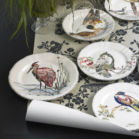 Gien Grands Oiseaux Обеденная тарелка с рисунком Héron (Цапля), диаметр - 26,3 см
