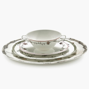 Serax Marni Midnight Flowers Набор из 2-х сервировочных тарелок с рисунком Mirtillo Nude MF, 31 см