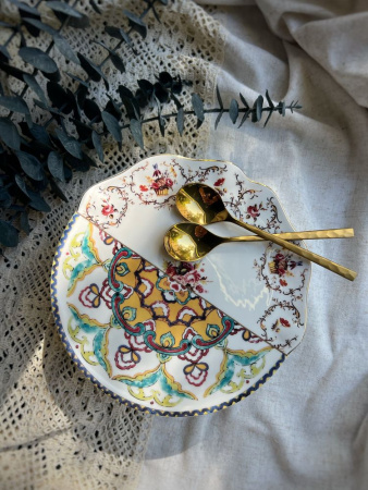 Seletti Hybrid Фарфоровая подставка для торта Leandra, 20х20х8h см, разноцветный