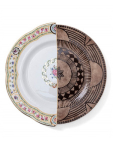 Seletti Hybrid Тарелка для основного блюда Hobyo, диаметр - 27,5 см, цвет - белый, кориичневый