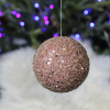 ShiShi Елочная игрушка Шар с бусинами и пайетками, диаметр - 10 см, Цвет - нежно-розовый