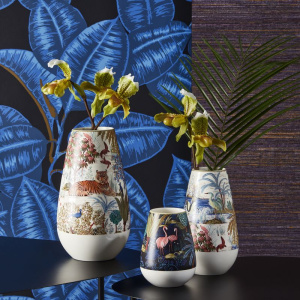 Gien Le Jardin du Palais Декоративная ваза, диаметр - 15 см, высота - 26,5 см, цвет - разноцветный