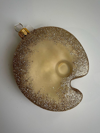 Kruzel Стеклянная елочная игрушка ручной работы Палитра красок - 10 см