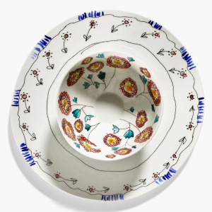 Serax Marni Midnight Flowers Набор из 2-х пиал с рисунокм Anemone Milk MF, диаметр - 24 см, 500 мл