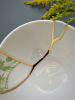 Seletti Kintsugi Фарфоровая пиала, диаметр - 11,5 см, цвет - белый, зеленый, золотой