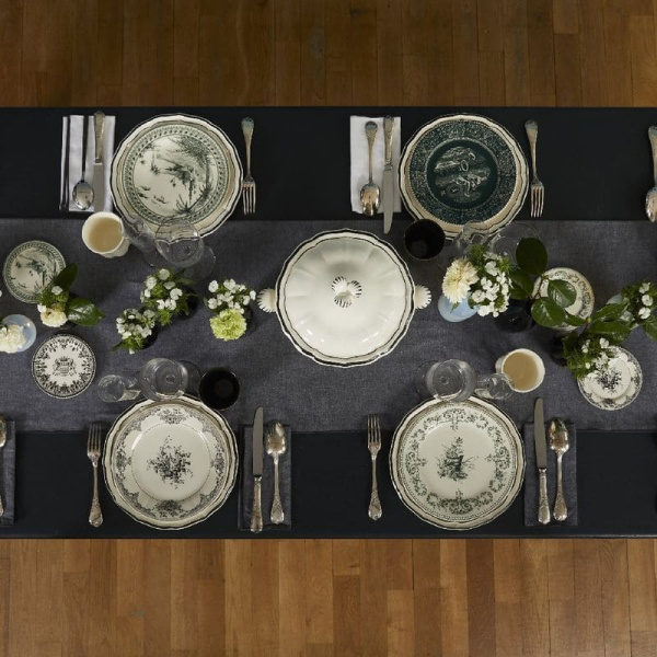 Gien Les Depareillees Десертная тарелка Птичка, диаметр - 23,2 см, белый, зеленый