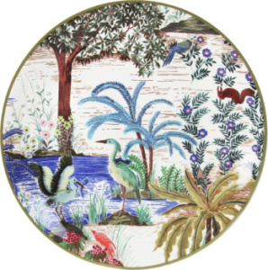 Gien Jardin du Palais Тарелка для канапе с рисунком Héron (Цапля), диаметр - 17 см