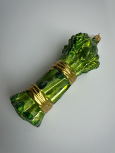 Kruzel Asparagus Стеклянная елочная игрушка ручной работы Спаржа, высота - 16 см