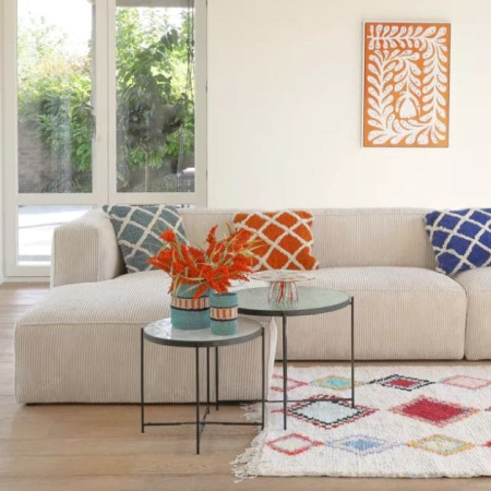 Pomax Souk Декоративная подушка с узором в виде ромбов, 45х45 см, цвет - охра