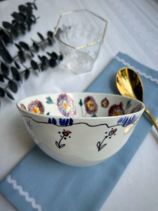 Serax Marni Midnight Flowers Набор из 2-х пиал с рисунком Anemone Milk MF, диаметр - 15 см, 500 мл