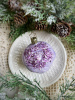 Inge Glas Стеклянная елочная игрушка Лавандовый маффин, размер - 7 см