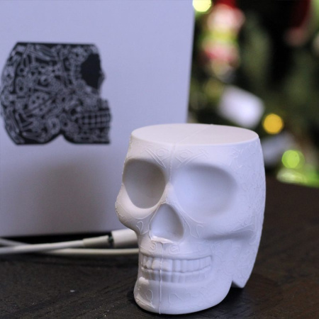 Qeeboo Mexico Grey Портативное зарядное устройство - череп, с USB-входом, цвет - белый