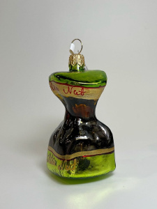 Kruzel Стеклянная елочная игрушка ручной работы Конфета c ореховой начинкой - 7,5 см, цвет - зеленый